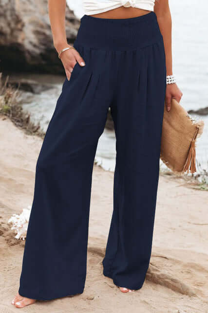 Bequeme Damen Leinenhose mit Hohem Taillenbund