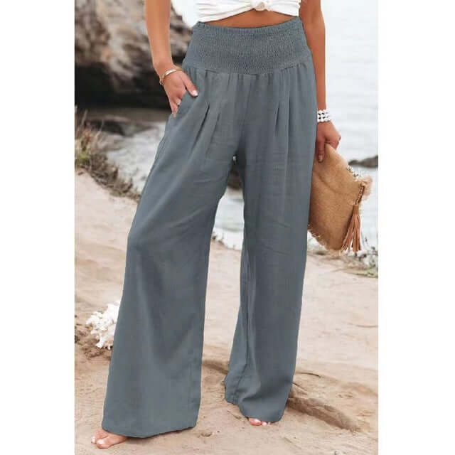 Bequeme Damen Leinenhose mit Hohem Taillenbund
