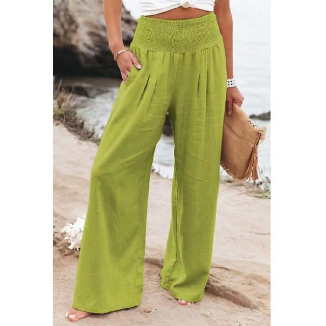 Bequeme Damen Leinenhose mit Hohem Taillenbund