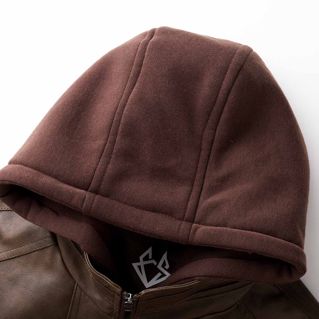 Premium Lederjacke mit Kapuze für Herren