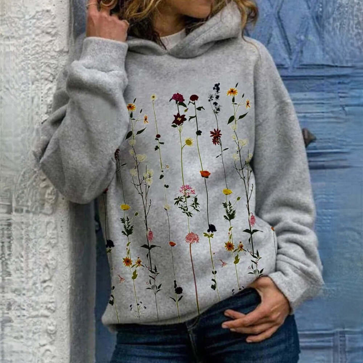 Gemütlicher Damen-Hoodie mit Blumendruck