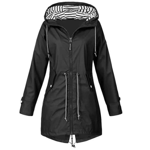 Wasserdichter Trenchcoat mit Kapuze für Damen