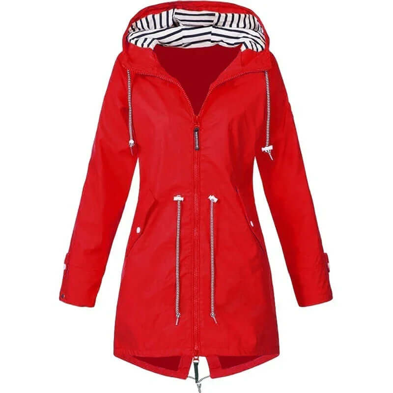 Wasserdichter Trenchcoat mit Kapuze für Damen