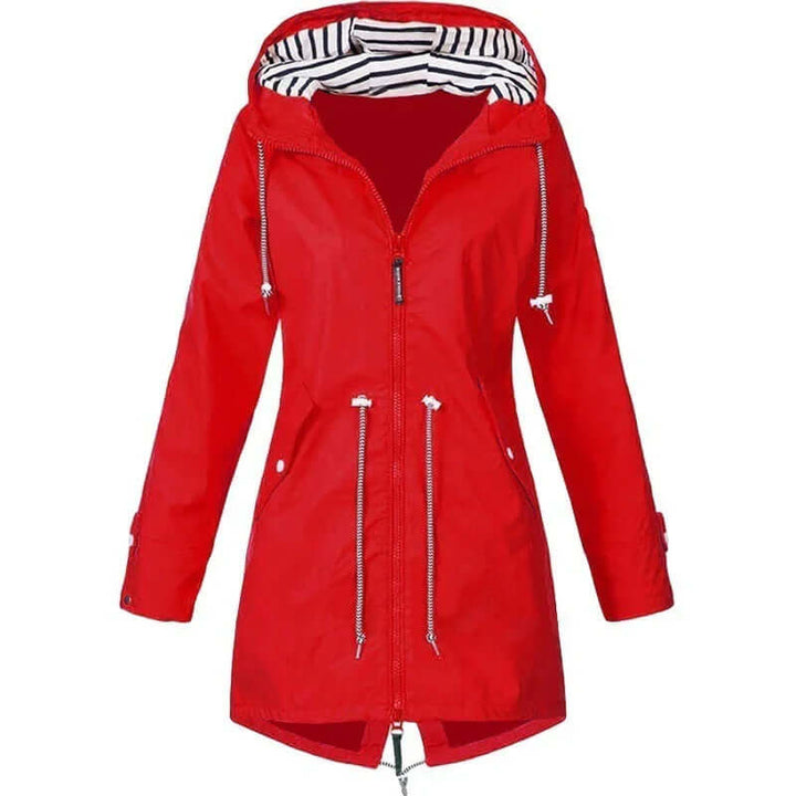 Wasserdichter Trenchcoat mit Kapuze für Damen