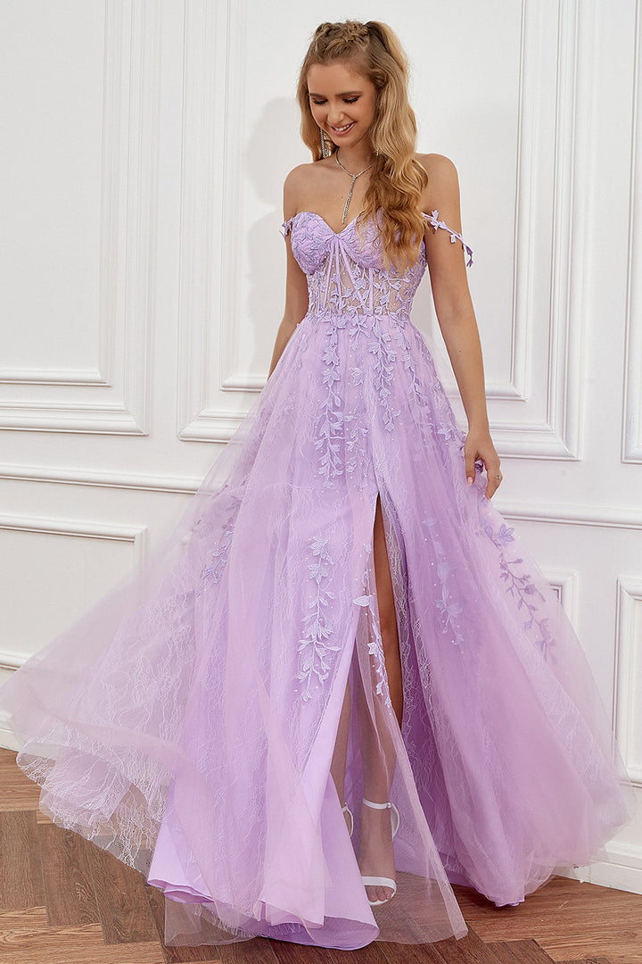 "A-Linien Ballkleid mit luxuriösen Sophie-Applikationen in schimmerndem Rosa, perfekt für Galas und Hochzeiten"