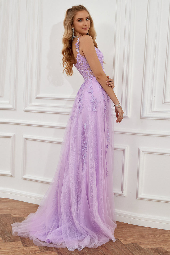 "A-Linien Ballkleid mit luxuriösen Sophie-Applikationen in schimmerndem Rosa, perfekt für Galas und Hochzeiten"