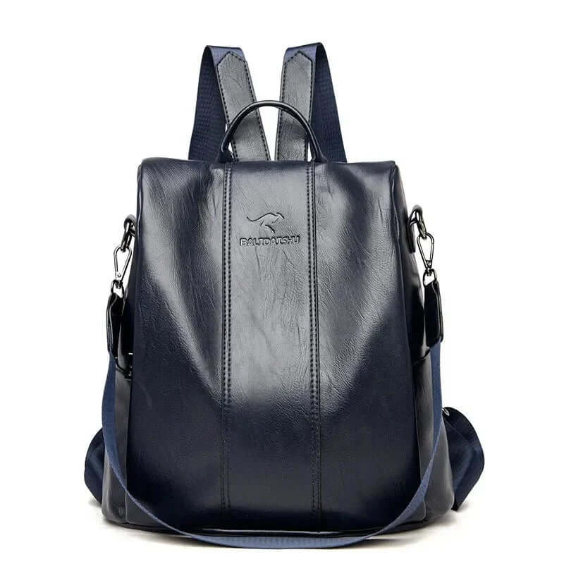 Damen-Lederrucksack mit Diebstahlschutz
