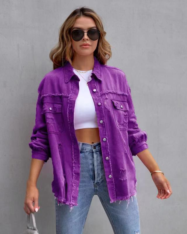 Zerrissene Hemdjacke für Damen