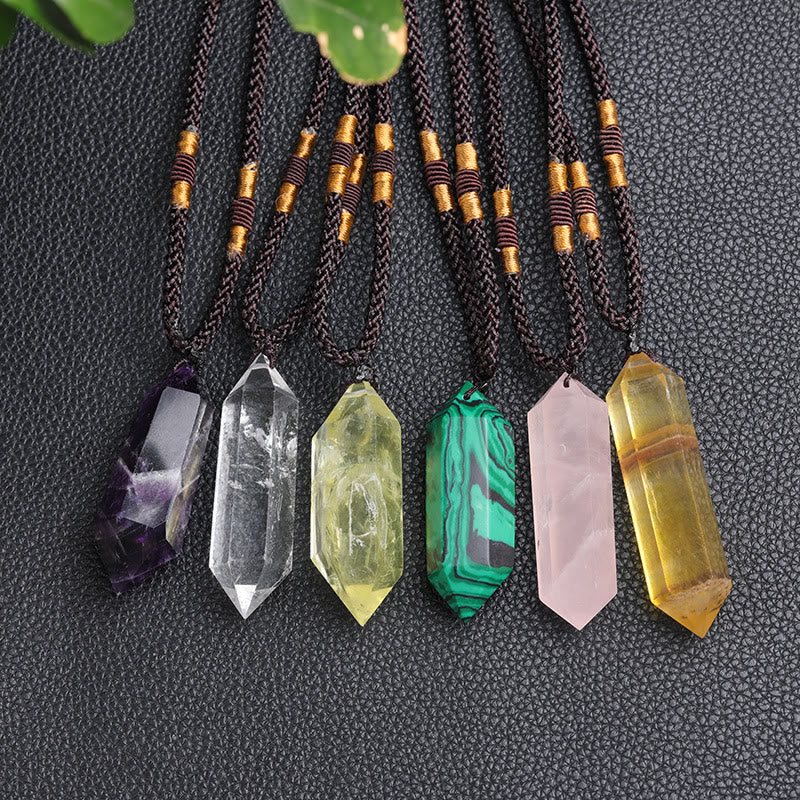 "Amethyst Kristall Halskette Hexagon-Design, violette Töne, spirituell, elegant, Heilende Energie, Balance und Ruhe"