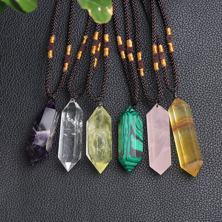 "Amethyst Kristall Halskette Hexagon-Design, violette Töne, spirituell, elegant, Heilende Energie, Balance und Ruhe"