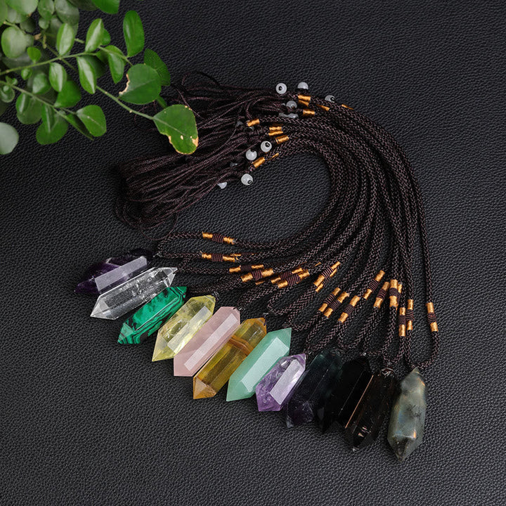 "Amethyst Kristall Halskette Hexagon-Design, violette Töne, spirituell, elegant, Heilende Energie, Balance und Ruhe"