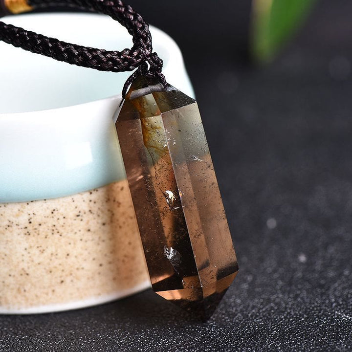 "Amethyst Kristall Halskette Hexagon-Design, violette Töne, spirituell, elegant, Heilende Energie, Balance und Ruhe"
