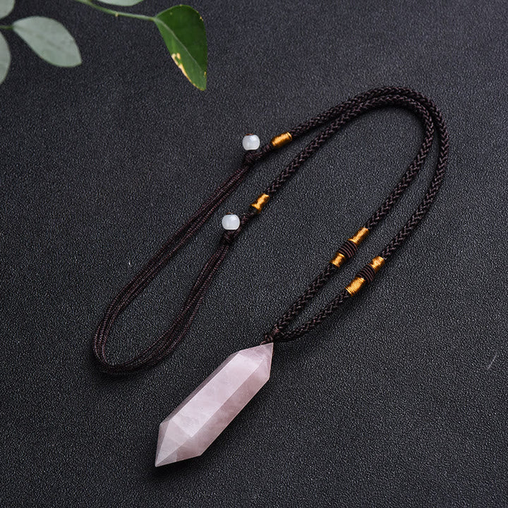 "Amethyst Kristall Halskette Hexagon-Design, violette Töne, spirituell, elegant, Heilende Energie, Balance und Ruhe"