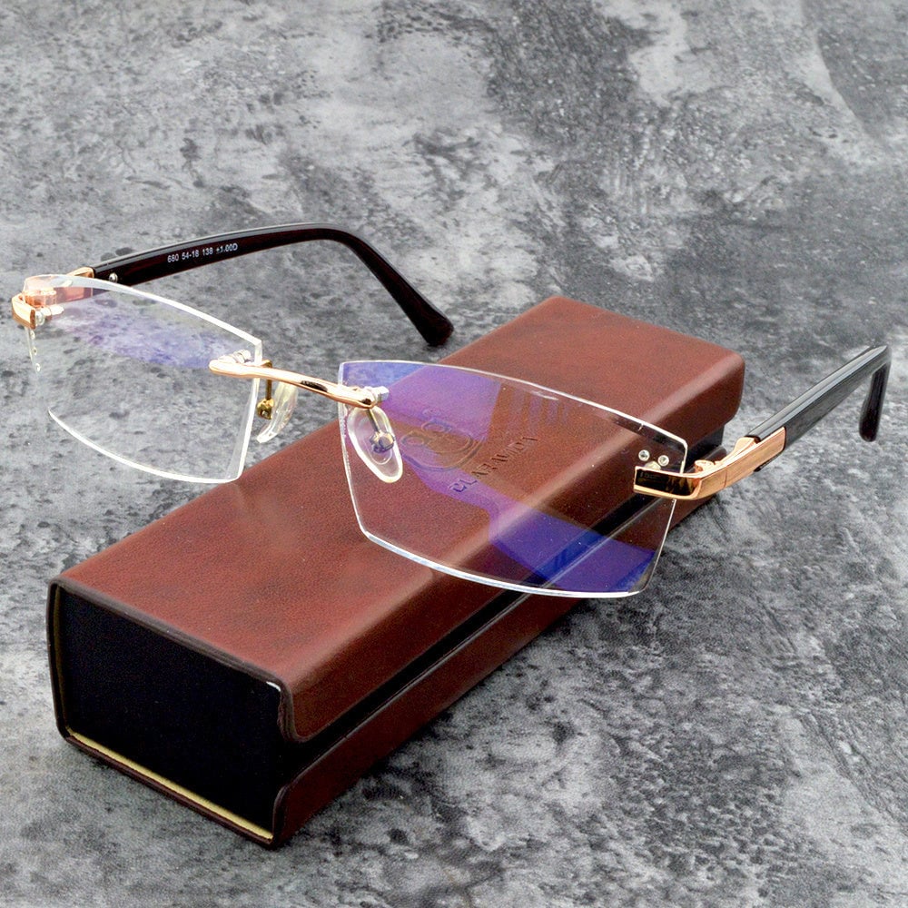 Anti-Blaulicht Multifokale Damenbrille, modernes Design, transparente Gläser, ideal für Nah- und Fernsicht.