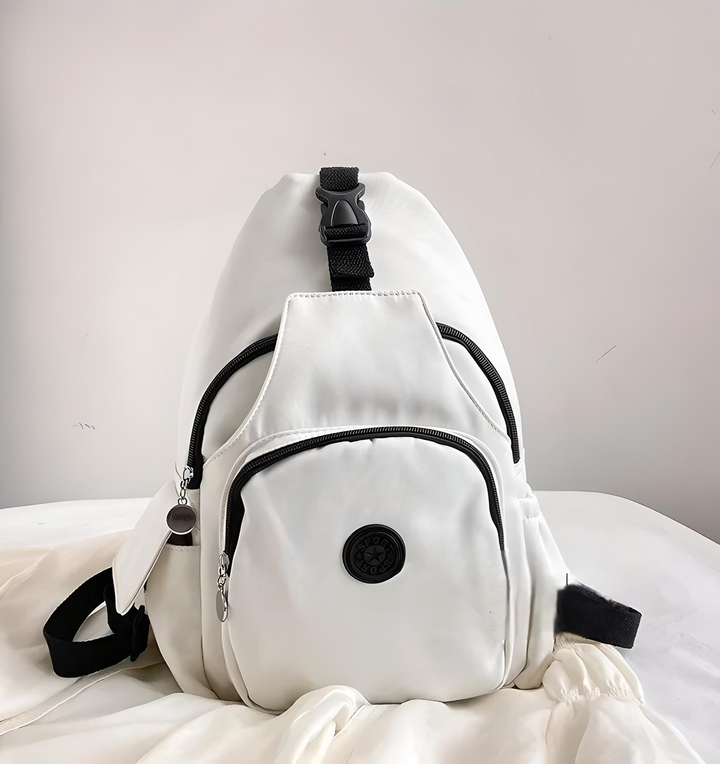 "Anti-Diebstahl Damen Umhängetasche, modernes Design, schwarz, versteckte Tasche, stilvolles und sicheres Modeaccessoire."