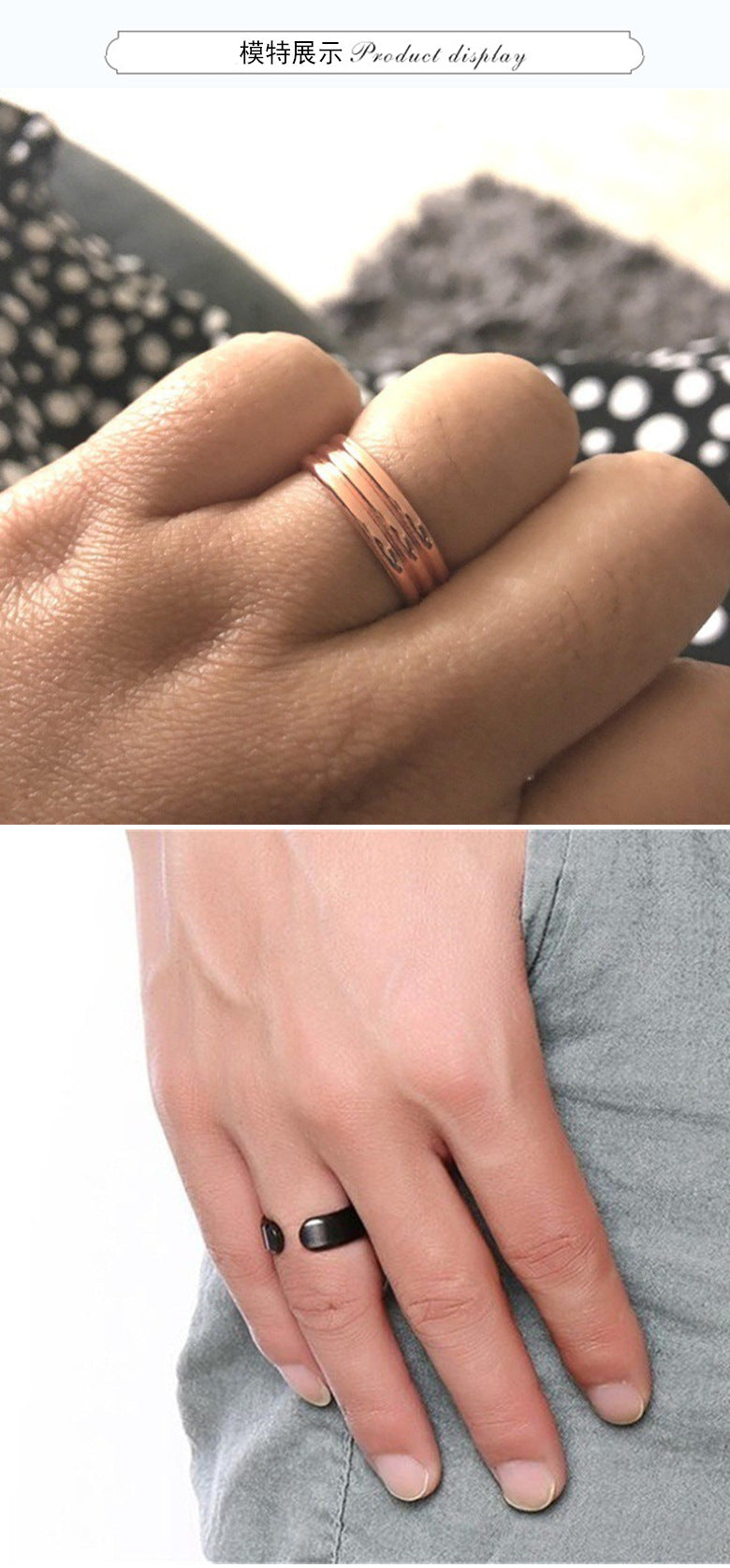 "Anti-Schnarch-Ring, goldfarben, magnetische Therapie, Akupressurdesign auf kleinem Finger, elegantes Erscheinungsbild."