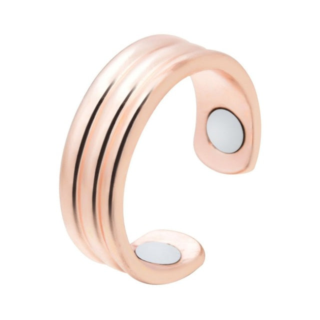 "Anti-Schnarch-Ring, goldfarben, magnetische Therapie, Akupressurdesign auf kleinem Finger, elegantes Erscheinungsbild."