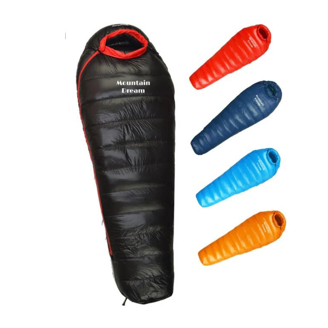 "ArcticNest Winterschlafsack, 210x80cm, weiß, isolierte Kapuze, Entendaunen, ideales Outdoor-Zubehör für Winterabenteuer"