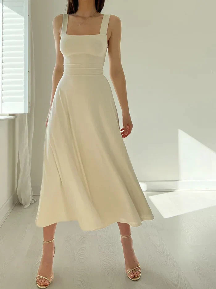 Ärmelloses Damen-Sommerkleid, elegant und vielseitig in A-Linie mit schmeichelnder Passform, für stilvolle Anlässe.