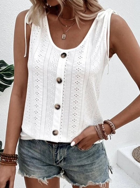 "Ärmelloses Damen-Tanktop, atmungsaktives Sommerdesign in diversen Farben, perfekte Passform für stilvolle Auftritte."