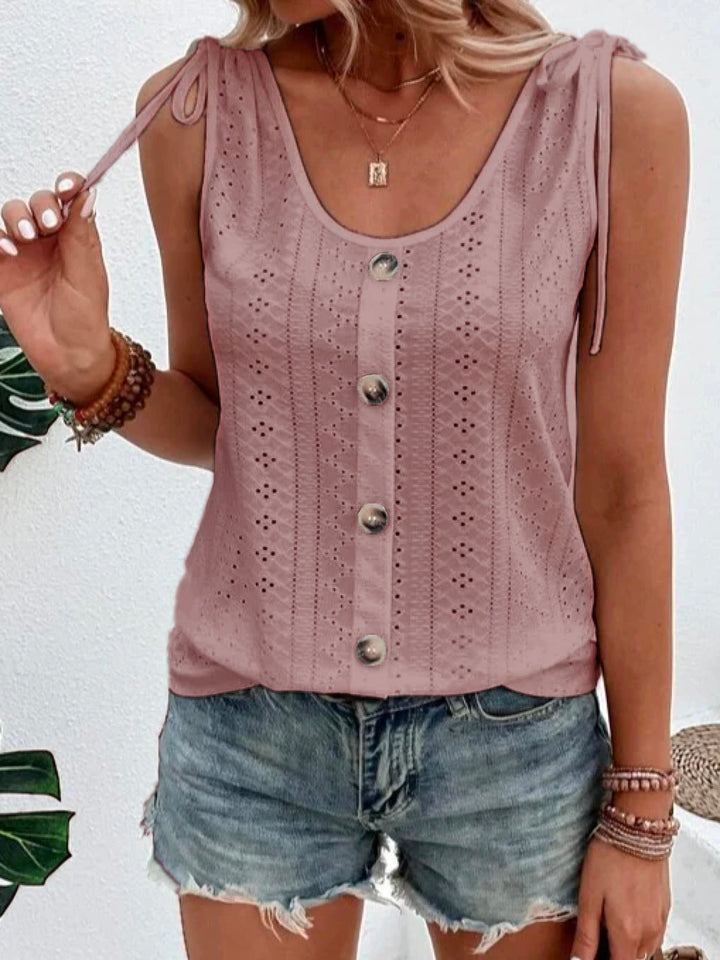 "Ärmelloses Damen-Tanktop, atmungsaktives Sommerdesign in diversen Farben, perfekte Passform für stilvolle Auftritte."
