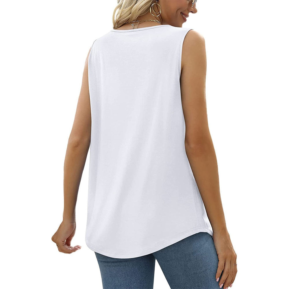 "Ärmelloses Damen-Top aus Baumwolle mit quadratischem Ausschnitt, ideal für eleganten und vielseitigen Stil."