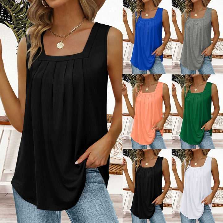"Ärmelloses Damen-Top aus Baumwolle mit quadratischem Ausschnitt, ideal für eleganten und vielseitigen Stil."
