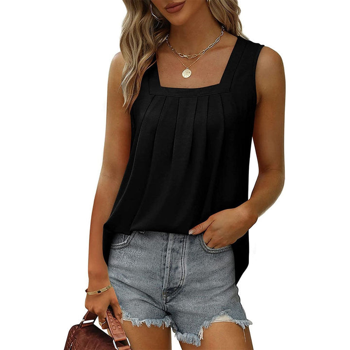 "Ärmelloses Damen-Top aus Baumwolle mit quadratischem Ausschnitt, ideal für eleganten und vielseitigen Stil."