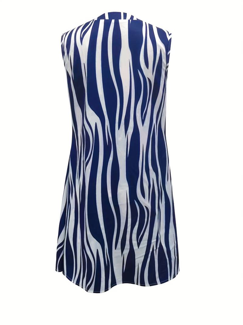 Armelloses gestreiftes Minikleid für Damen, luftige Passform, elegantes Streifendesign, perfekt für Sommeraktivitäten.