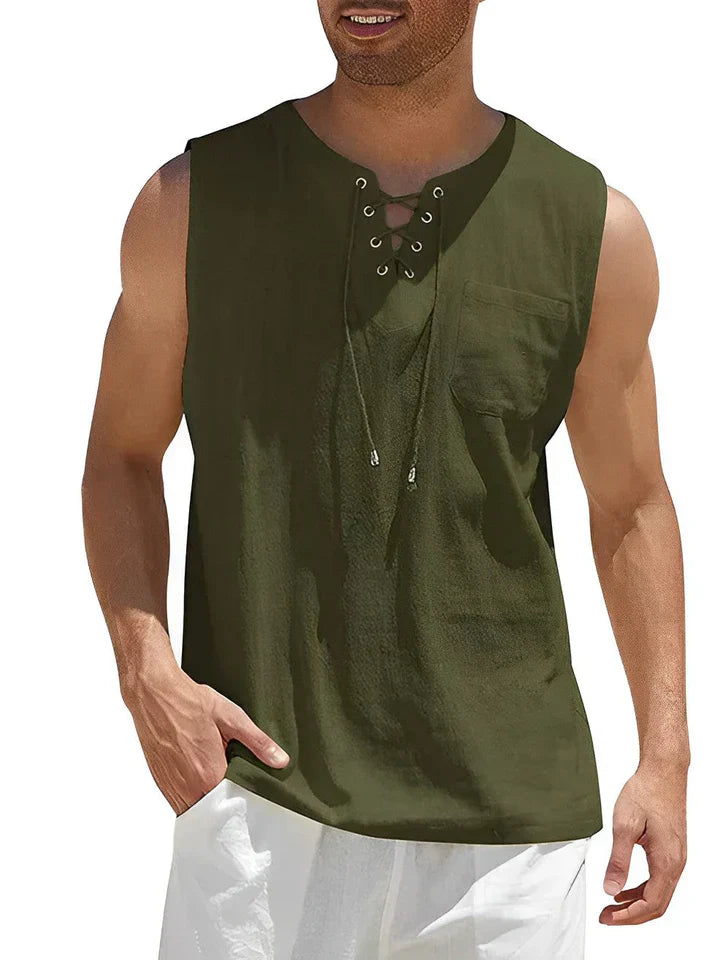 Ärmelloses Herren Tanktop, leicht und atmungsaktiv. Perfekt für Sommer, Sport und Freizeit, in modernem Design.
