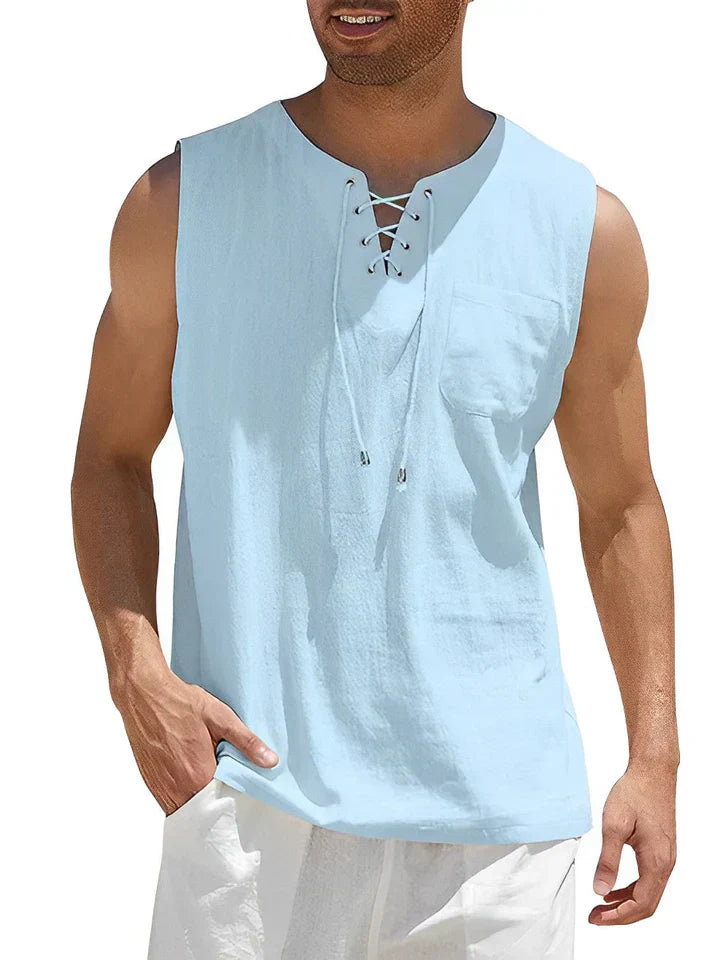 Ärmelloses Herren Tanktop, leicht und atmungsaktiv. Perfekt für Sommer, Sport und Freizeit, in modernem Design.