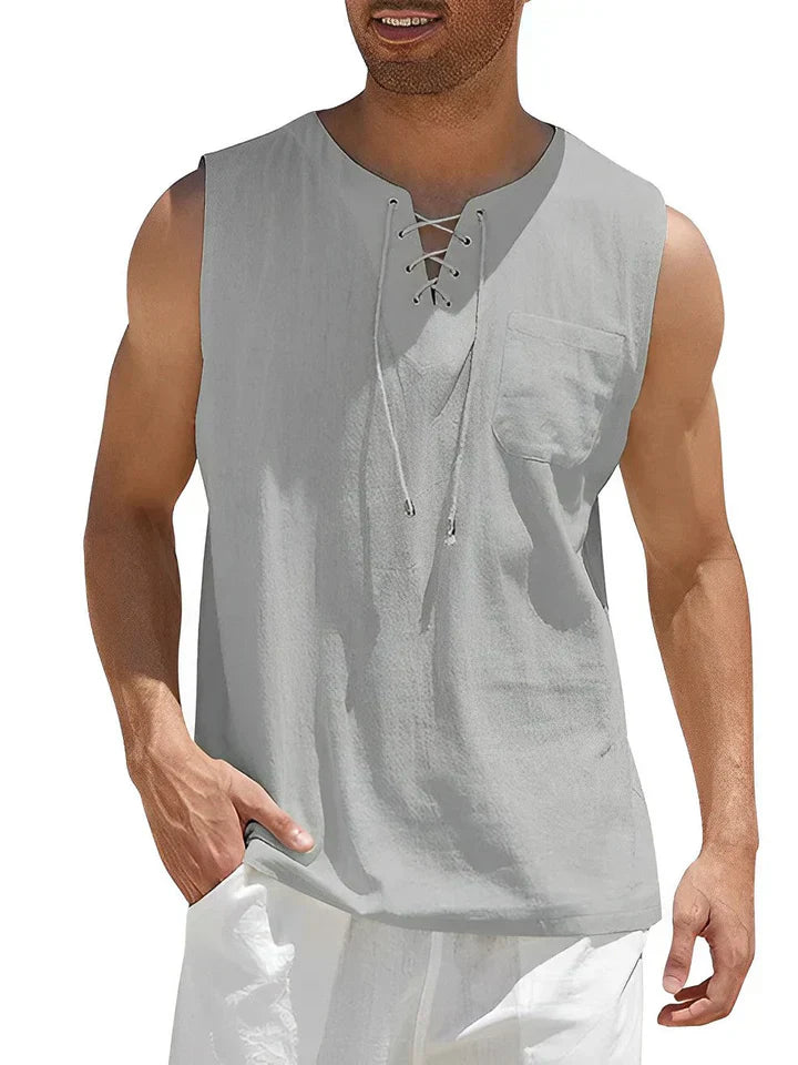 Ärmelloses Herren Tanktop, leicht und atmungsaktiv. Perfekt für Sommer, Sport und Freizeit, in modernem Design.