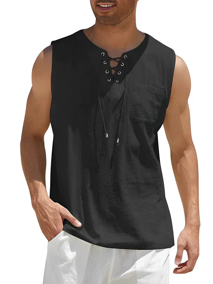 Ärmelloses Herren Tanktop, leicht und atmungsaktiv. Perfekt für Sommer, Sport und Freizeit, in modernem Design.