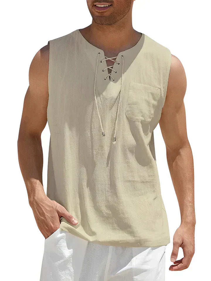 Ärmelloses Herren Tanktop, leicht und atmungsaktiv. Perfekt für Sommer, Sport und Freizeit, in modernem Design.