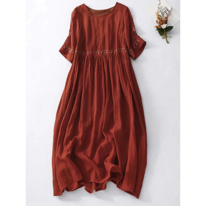 Ärmelloses Midi-Abendkleid Damen in fließendem Design, schmeichelnde Silhouette, ideal für formelle Anlässe.