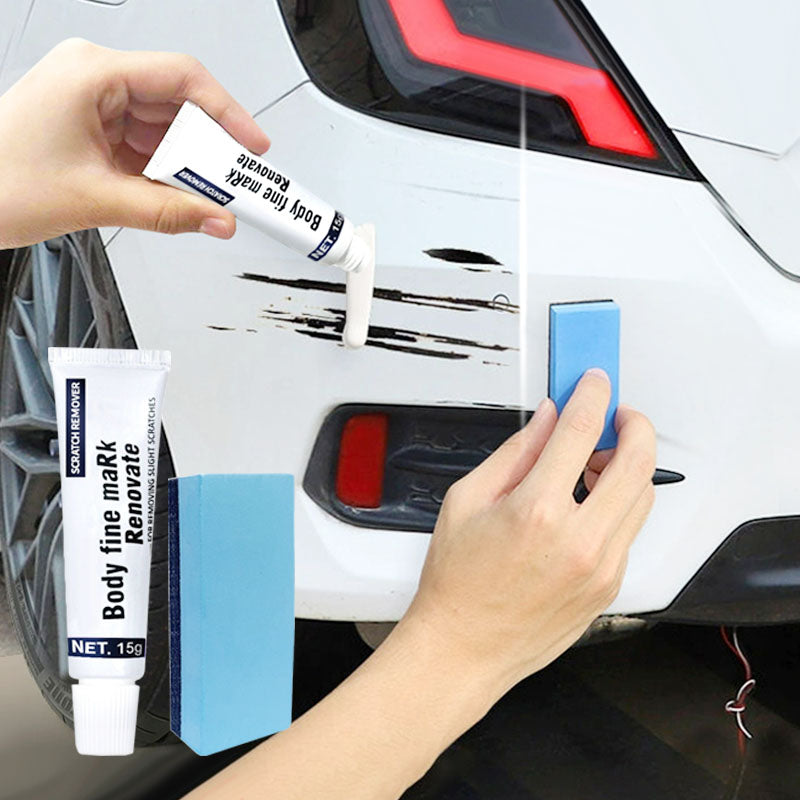 "Autolack-Kratzer-Reparaturpaste, wirksame Kratzerentfernung mit weißer Paste auf Schwamm, perfekter Glanzschutz für Autos"