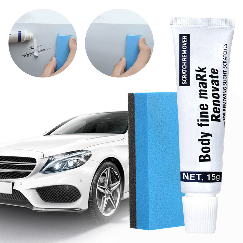 "Autolack-Kratzer-Reparaturpaste, wirksame Kratzerentfernung mit weißer Paste auf Schwamm, perfekter Glanzschutz für Autos"