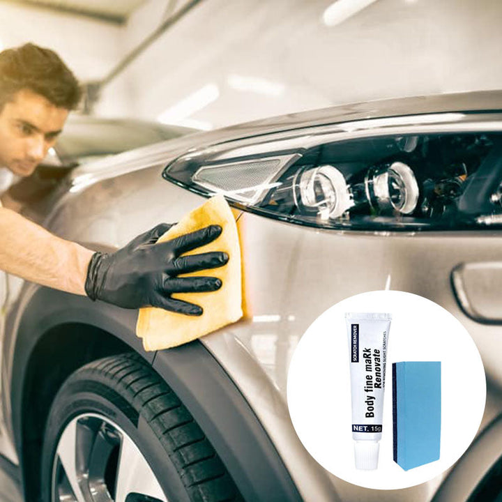 "Autolack-Kratzer-Reparaturpaste, wirksame Kratzerentfernung mit weißer Paste auf Schwamm, perfekter Glanzschutz für Autos"
