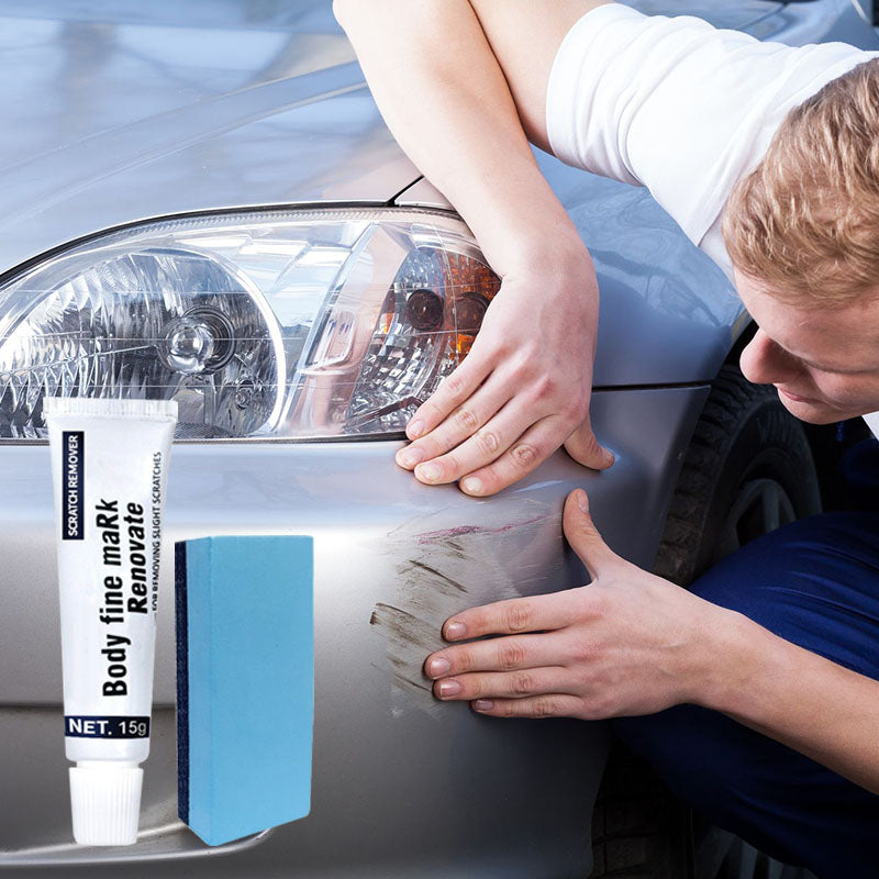 "Autolack-Kratzer-Reparaturpaste, wirksame Kratzerentfernung mit weißer Paste auf Schwamm, perfekter Glanzschutz für Autos"