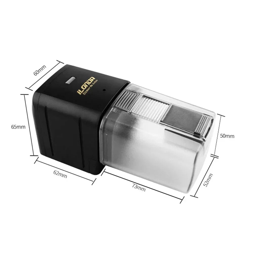 Automatischer Fischfutterspender, kompakt, mit WiFi & USB, schwarz, mit App und Alexa steuerbar, integriert ins Aquarium.
