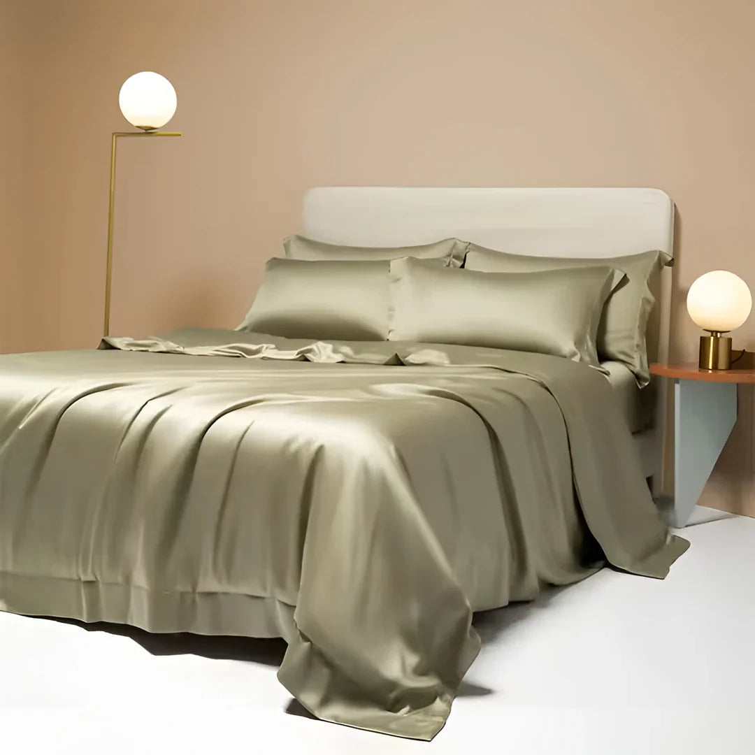 "Bambus-Bettwäsche in elegantem Design, weich, nachhaltig und komfortabel für luxuriösen Schlafkomfort."