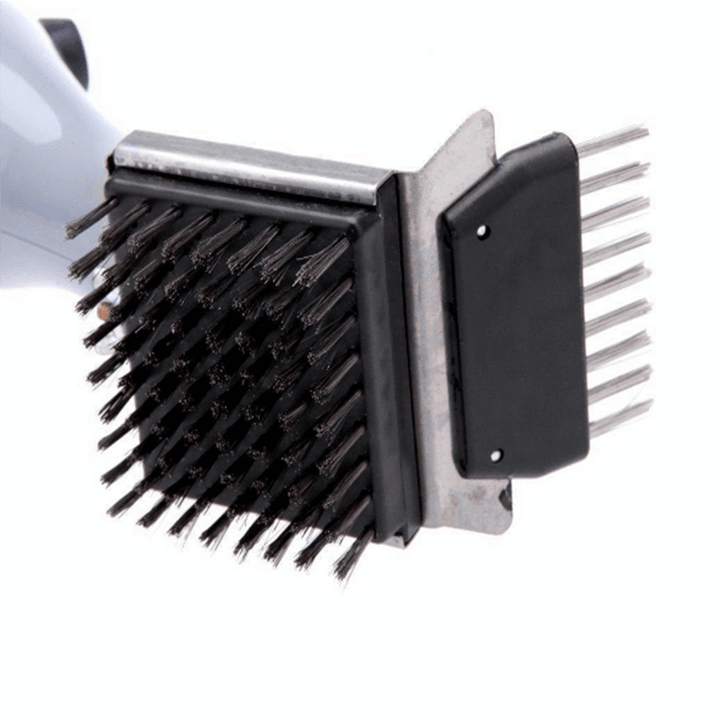 "BBQ Dampfreiniger Bürste aus Edelstahl für effektive Grillreinigung ohne Chemikalien, mit ergonomischem Griff."