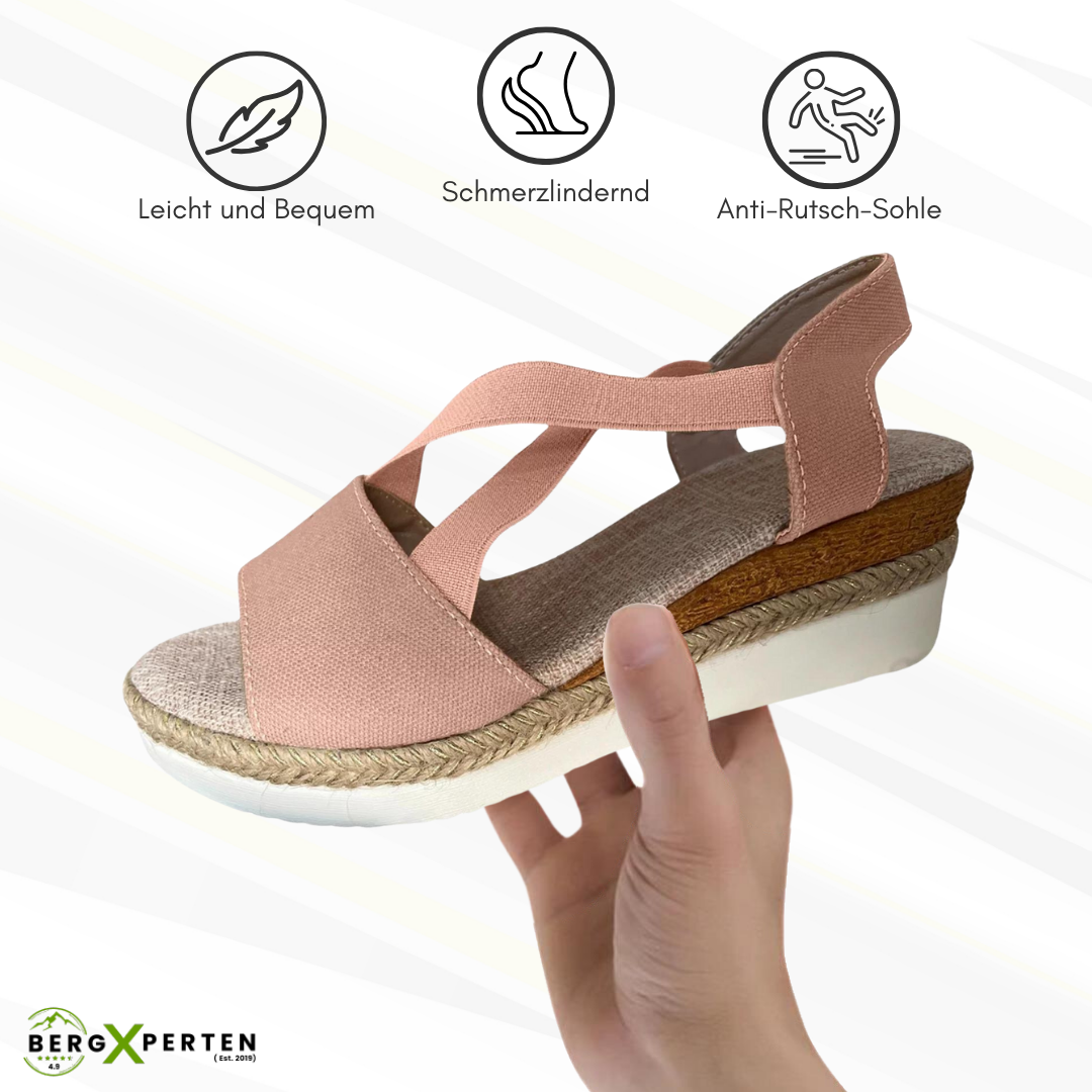 "Bequeme Damen-Sandalen in Beige, ergonomisch, rutschfeste Sohle, für schmerzfreie Schritte und modischen Komfort."