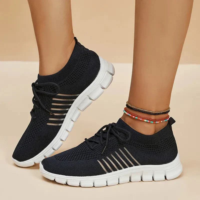 "Bequeme orthopädische Damen Sneaker aus atmungsaktivem Mesh mit modischem Design in verschiedenen Farben."