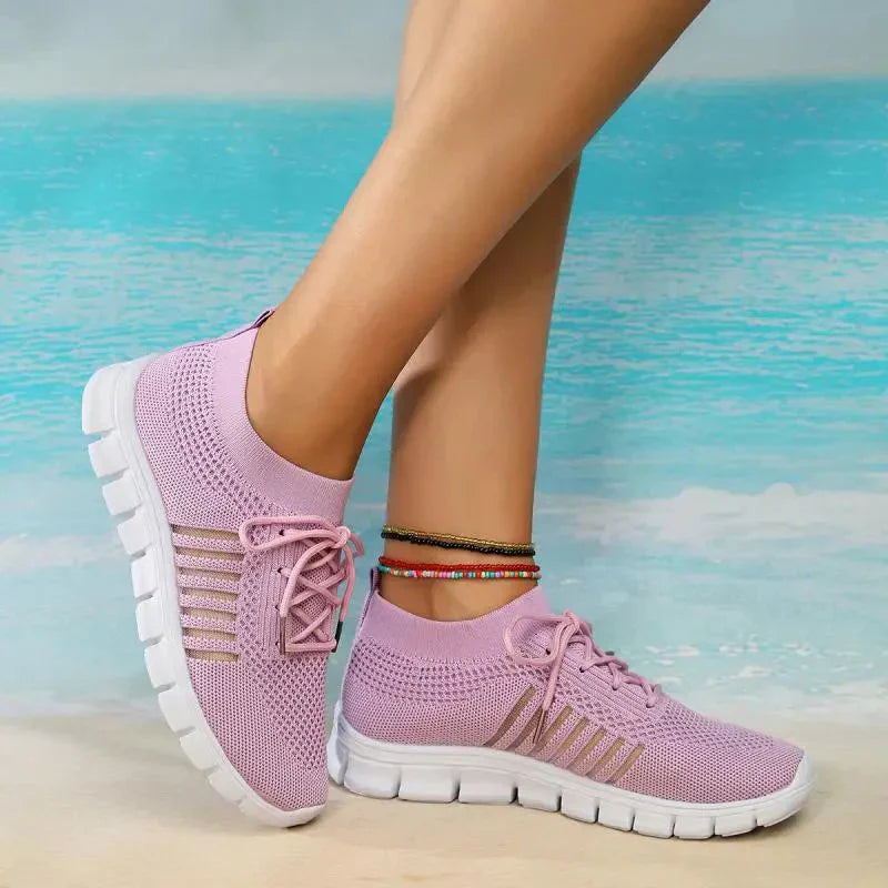 "Bequeme orthopädische Damen Sneaker aus atmungsaktivem Mesh mit modischem Design in verschiedenen Farben."