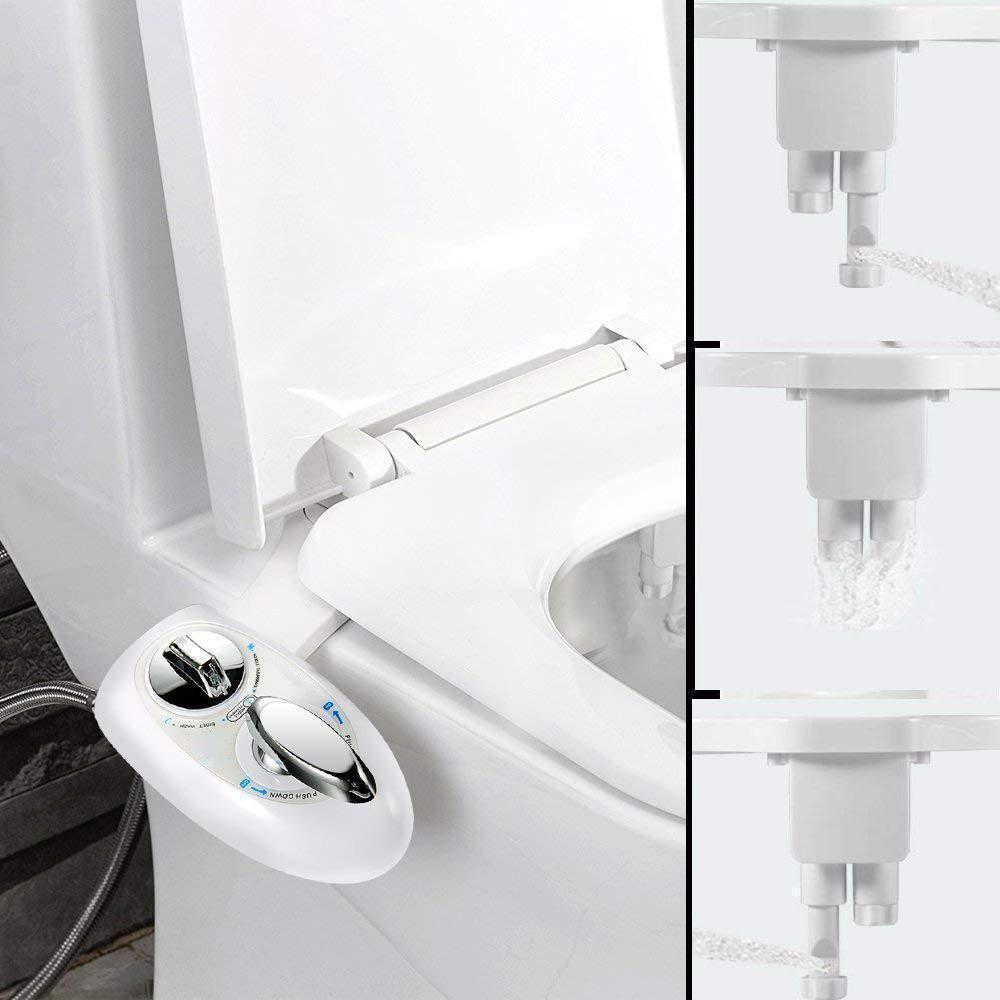 "Bidet Toilettenaufsatz mit Edelstahl-Aufsatz und selbstreinigenden Düsen zur einfachen Montage und effizienten Reinigung"