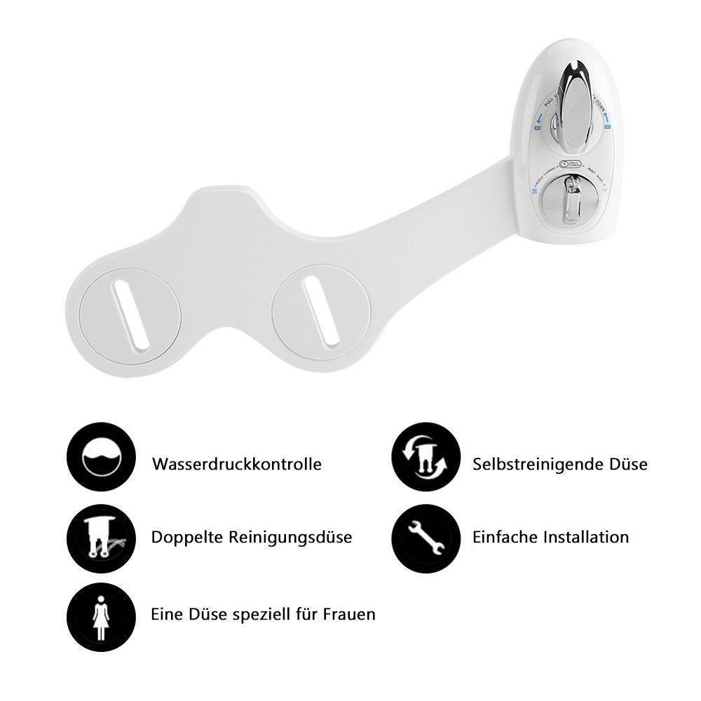 "Bidet Toilettenaufsatz mit Edelstahl-Aufsatz und selbstreinigenden Düsen zur einfachen Montage und effizienten Reinigung"