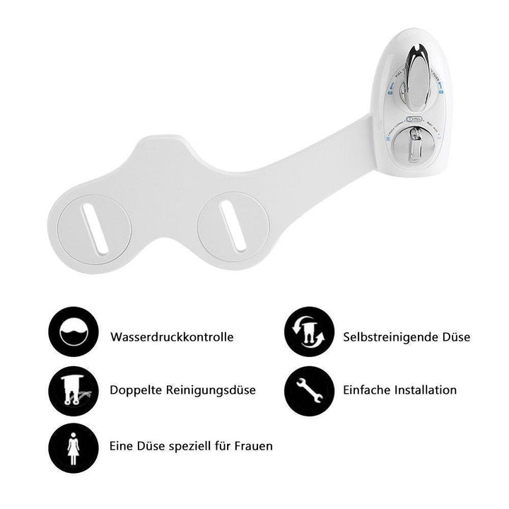 "Bidet Toilettenaufsatz mit Edelstahl-Aufsatz und selbstreinigenden Düsen zur einfachen Montage und effizienten Reinigung"