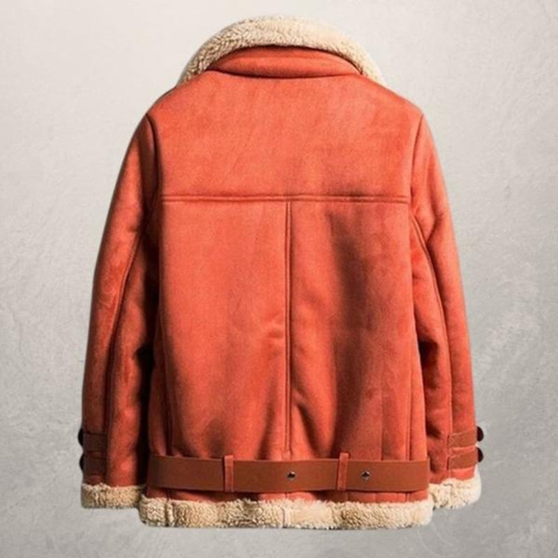 "Bikerjacke in Wildleder-Optik, Damenjacke, stilvoll und komfortabel mit elegantem Finish und nachhaltigem Material."