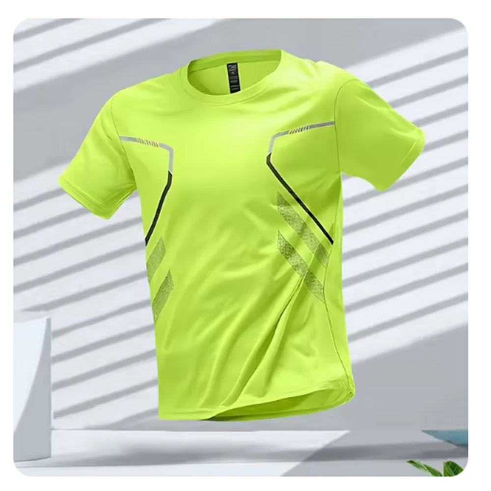 Blaues Herren Sport T-Shirt, atmungsaktiv, schnelltrocknend, ergonomisches Design für maximale Bewegungsfreiheit.
